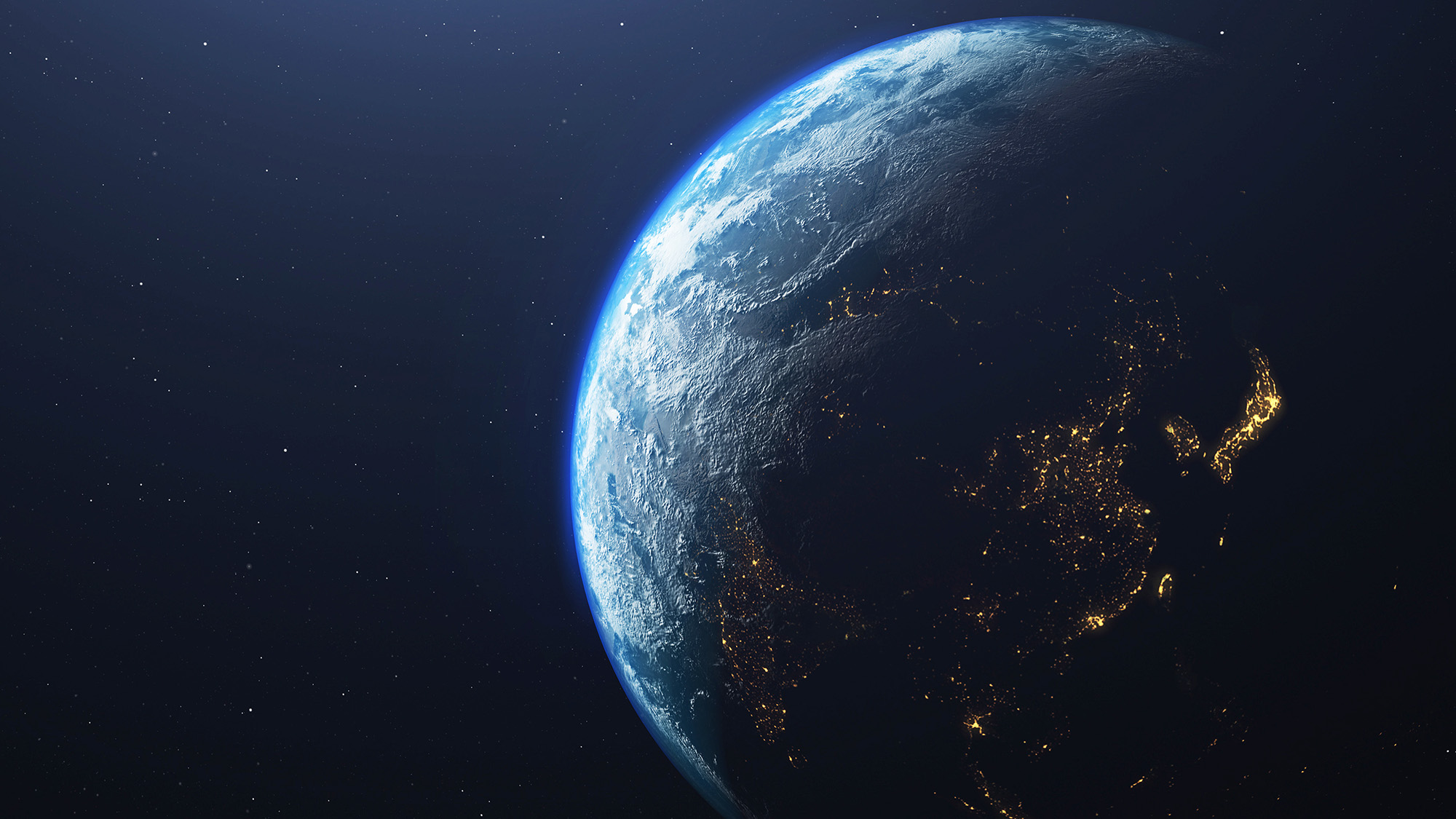 Render of earth in space
